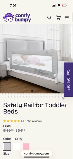 Safety rail for bed