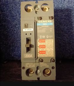 Siemens QR22B200 Type QR2 200A 2-Pole Circuit Breaker (tested and working)
