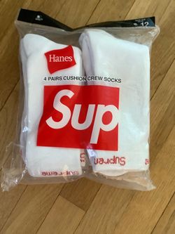 White supreme sock 4 pack