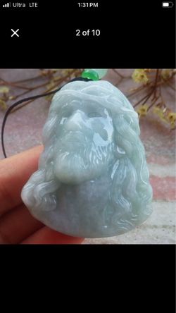 Certificate Jadeite Jade Green God Jesus Pendant