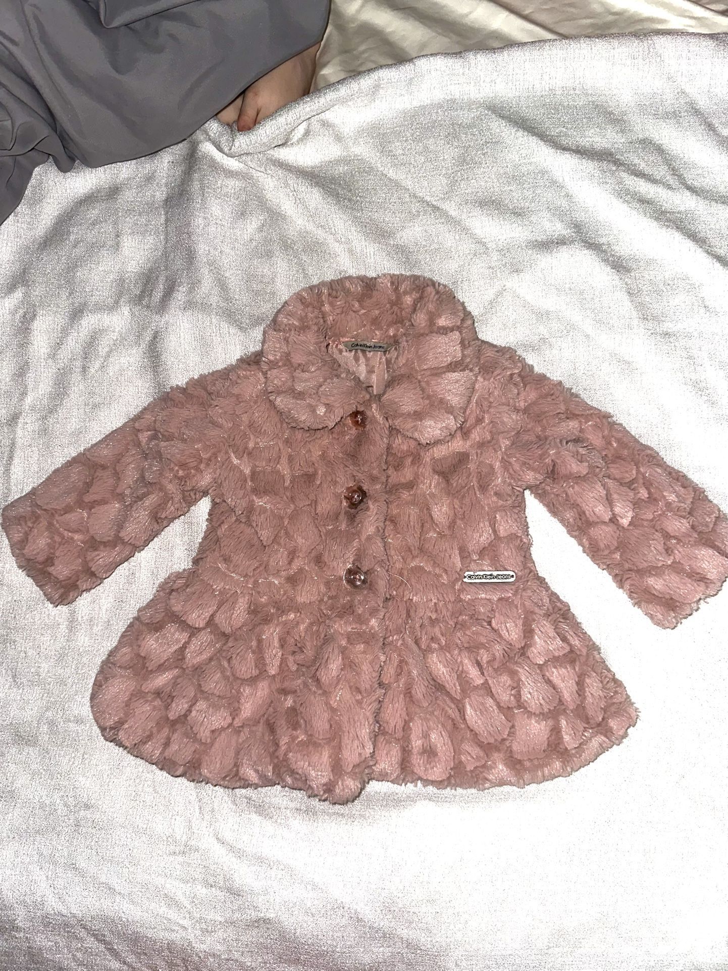 Calvin Klein Baby Girls Blush Winter Coat Size 18 Months