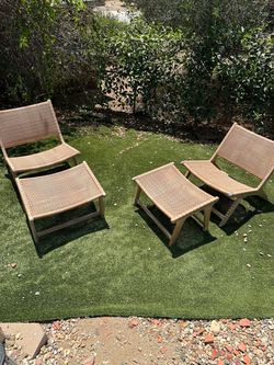 Harmonia Living Outdoor Lounge Set – 2 Chairs & 2 Ottomans