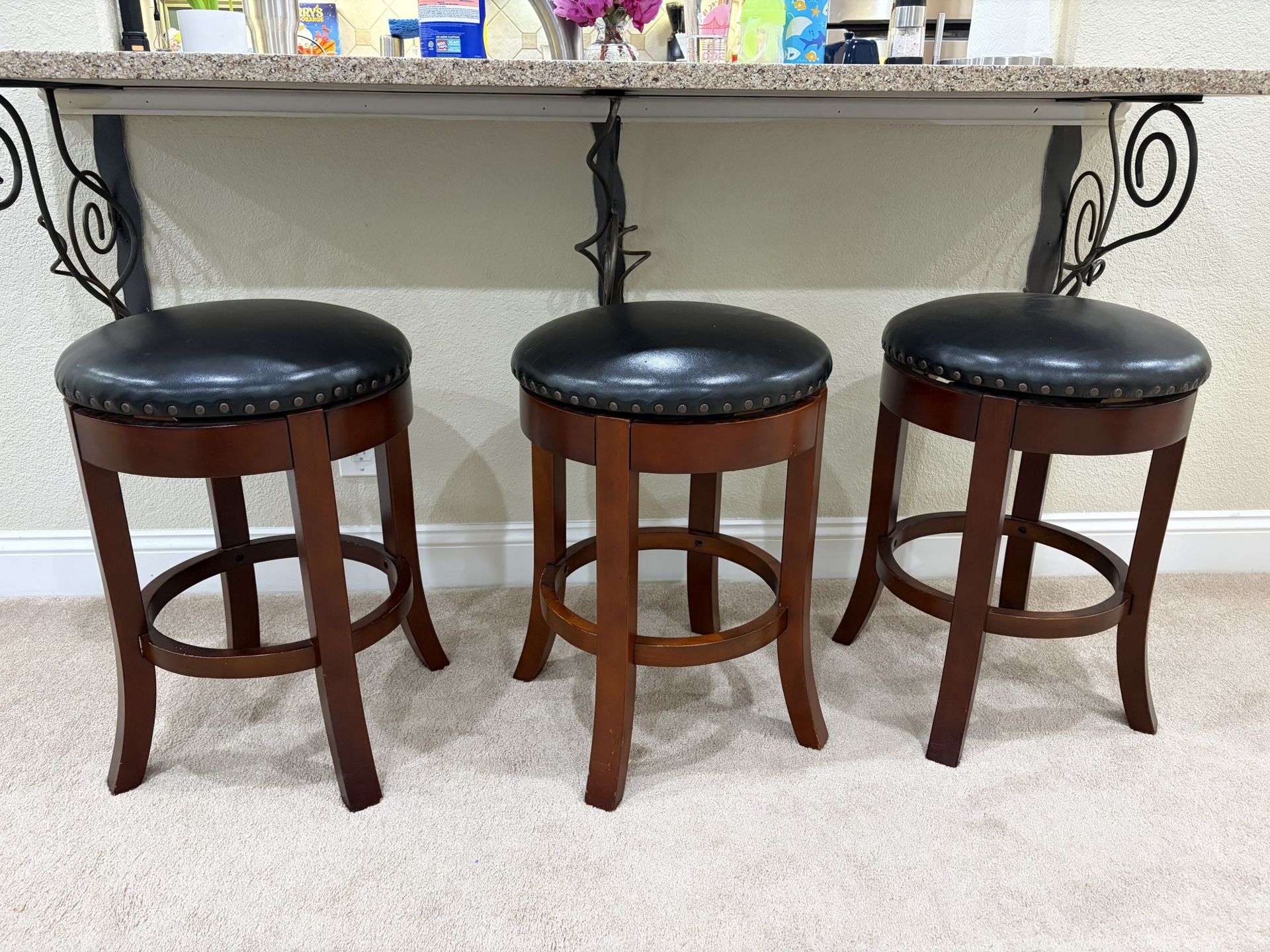 Set Of Three Counter Height Stools