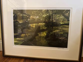 Bridge over Temple Garden frame print by Barbara White.