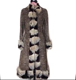 Sheared mink/ Fox Trimmed Full Length Coat 