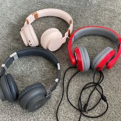 Two Bluetooth Headphones & 1 Wired Headphone 