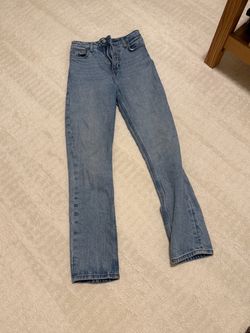 Reformation Light Wash High-Rise Straight Leg Jeans