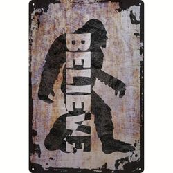 Wall Sign Believe Bigfoot Silhouette Funny Sasquatch Mythical Creature