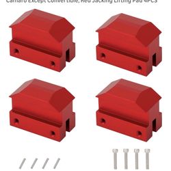 Jack Lift Pad Billet Aluminum Replacement for 6th Gen Camaro Except Convertible, Red Jacking Lifting Pad 4PCS
