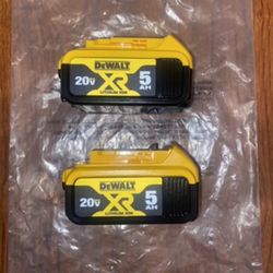 (2)Dewalt  20v Max XR 5.0 Ah Battery (DCB205)