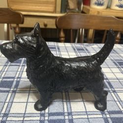 Cast Iron Scottie Dog Doorstop Figurine 