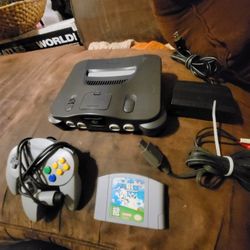 Nintendo 64 system with Super mario 64 game, Original Controller and cords