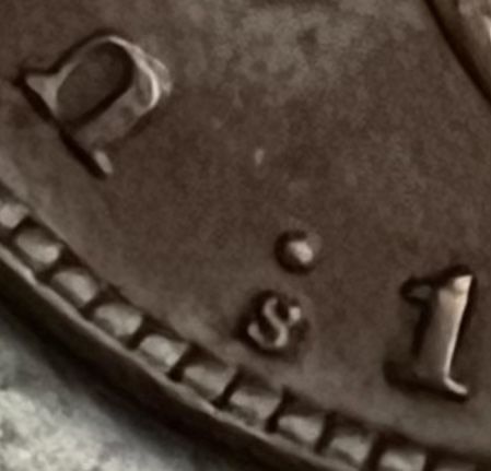 1916-S Filipino 1 Cent Coin - Repunched Mint Mark