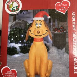 Gemmy Dr. Seuss The Grinch Santa Max 3.5-Foot Airblown Inflatable Decoration