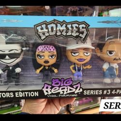 HOMIES Big Headz
 Series #3
4 inch PVC Vinyl Collectible 4-Pack Figure Set