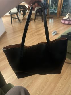 Nordstrom Black Leather Tote Bag Fits All Size Laptops, And Notebooks