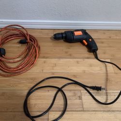 3/8 Variable Speed Reversible Drill Driver With Extension Cord