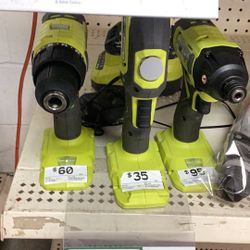 Ryobi Impact, Drill And Grinder One Battery And Charger 