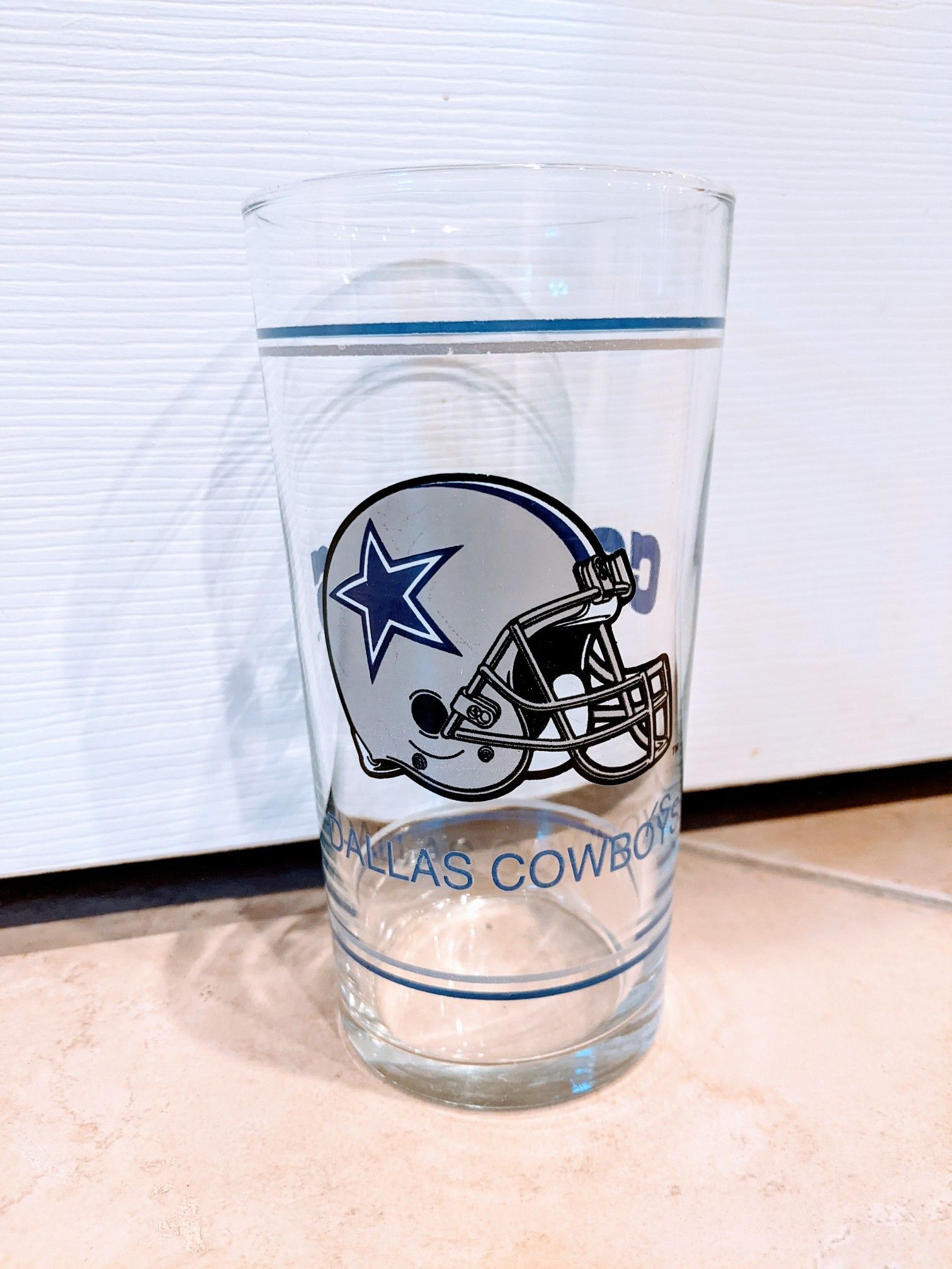 Vintage Dallas Cowboys Collectible Retro Glass Cup Vtg