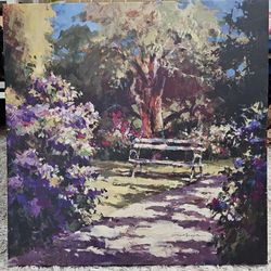 Park bench painting art