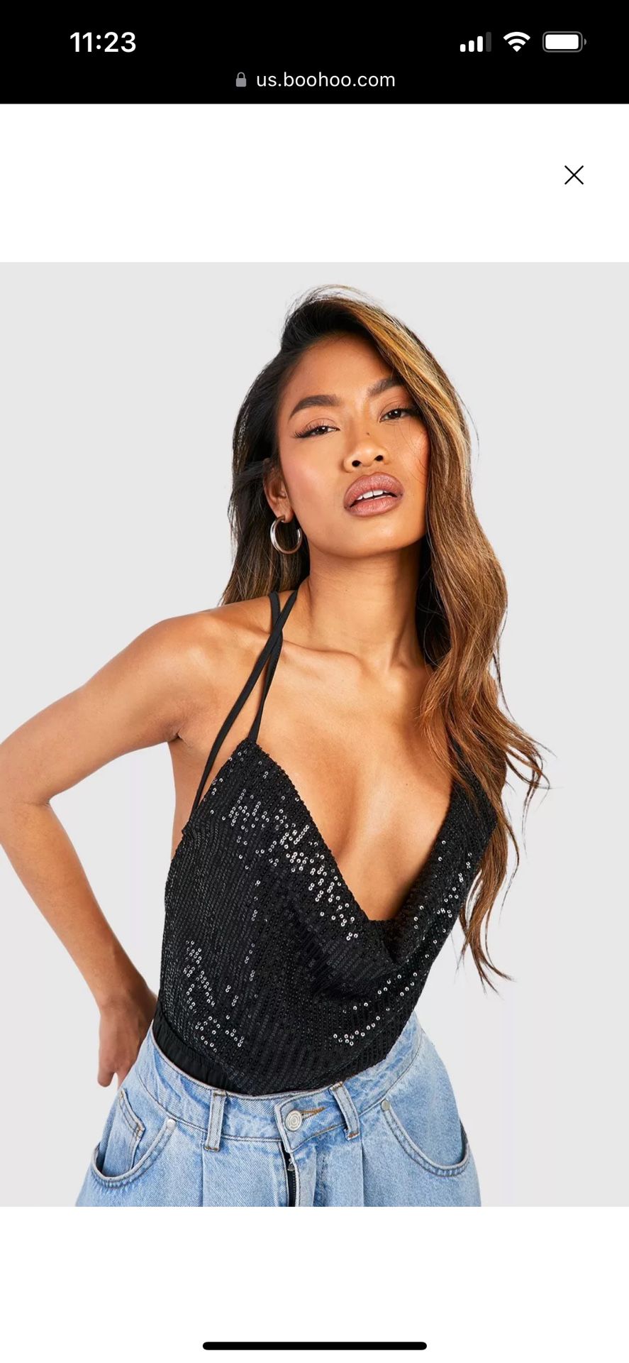 Boohoo Sequin Bodysuit