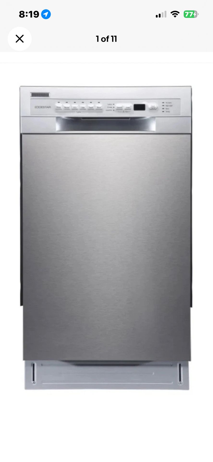EdgeStar Stainless Steel Dishwasher 18”