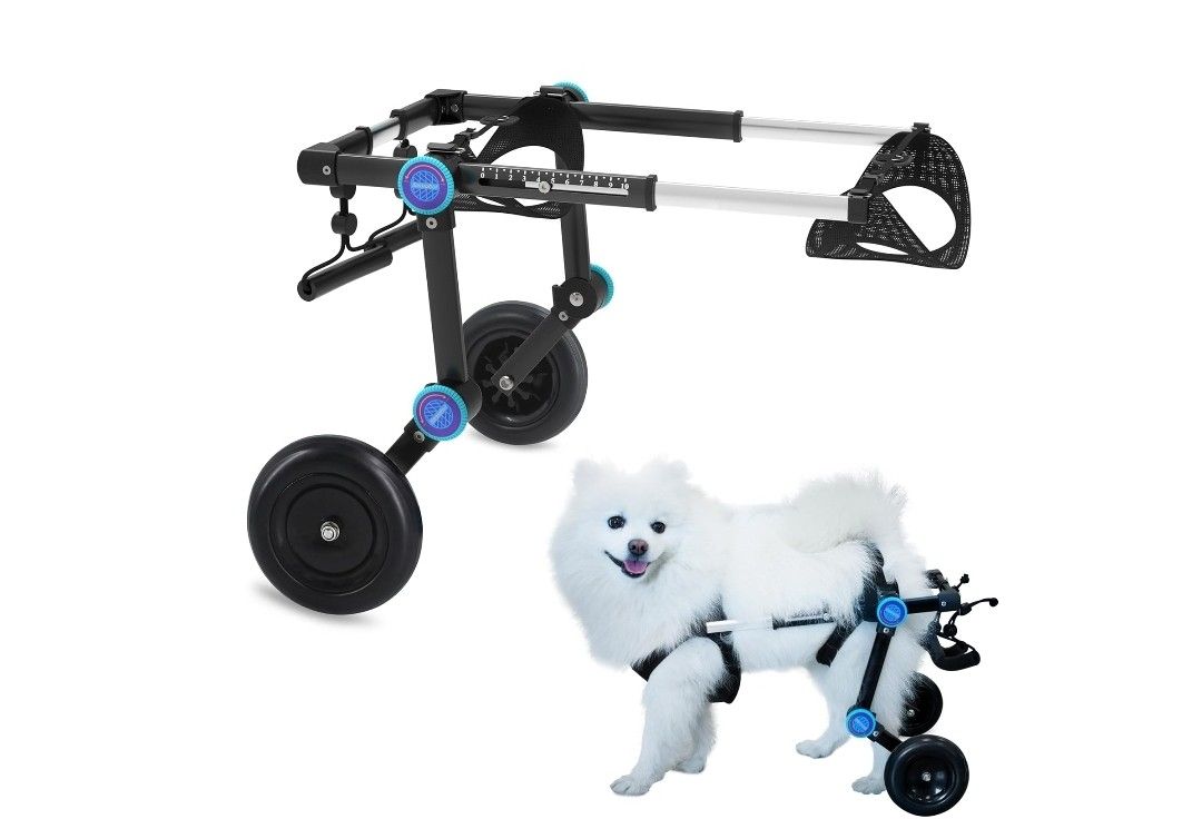 Dog Wheelchair for Back Legs with Upgraded All-Terrain Tires & Durable Bearings - for Small Dogs 11-18 lbs, Black(S)