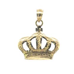Men’s or Woman’s 10k Yellow Gold Crown Charm Pendant for Necklace GP3096460