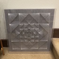 Unique Threaded Wall Art Decor Shadow Box Gray