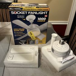 Bell and Howell Socket Ceiling Fan Adjustable Ceiling Light 1000 Lumens