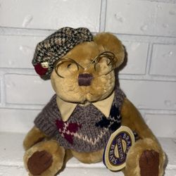 NWT 1996 Brass Button Bear Sherwood Jointed Stuffed Animal Plush Sweater Glasses