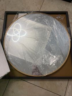 31.5-inch Round Modern Gold Wall Mirror