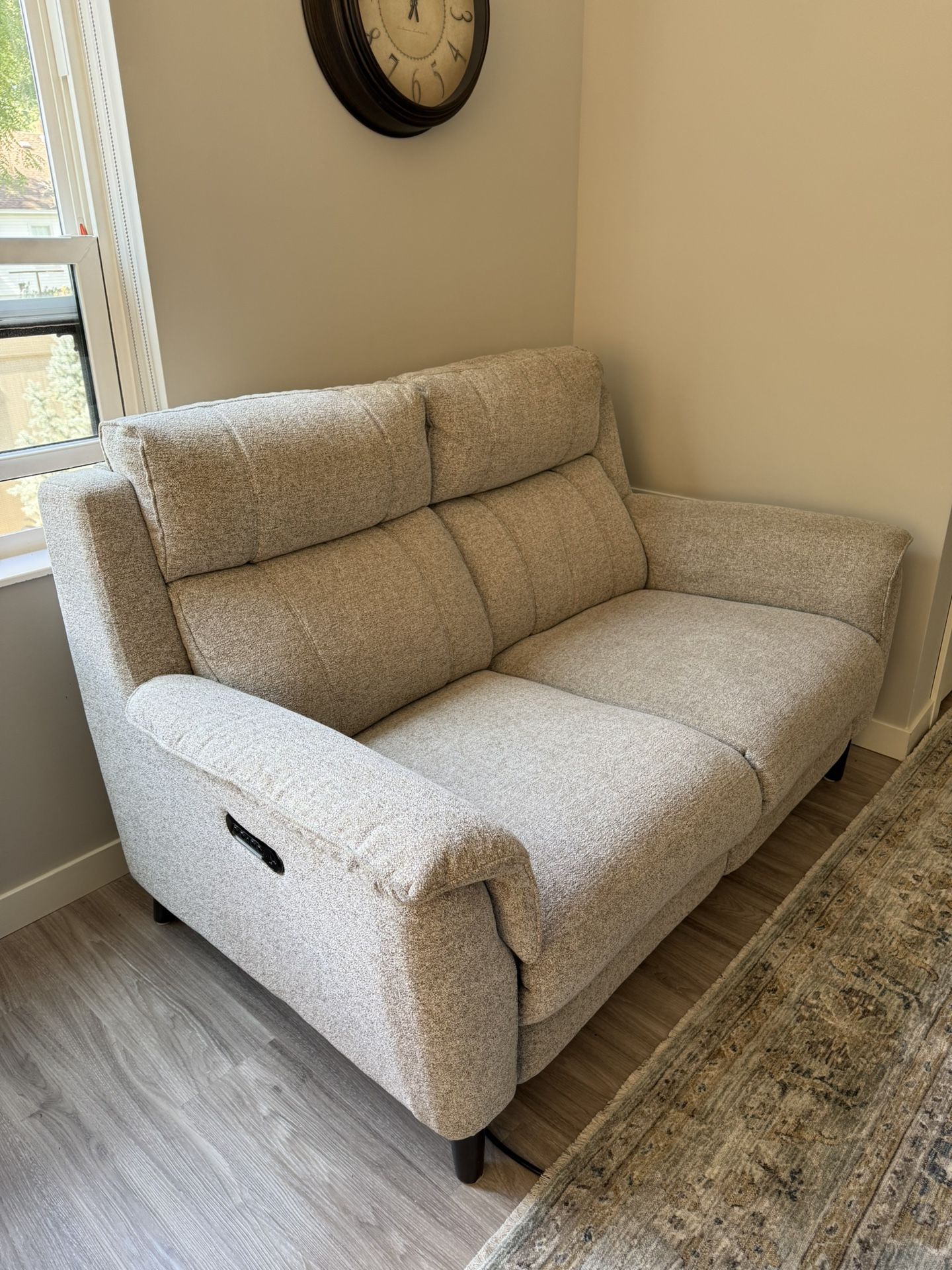 Premium Powered Recliner Cloth Loveseat Couch Sofa