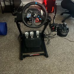 Logitech G29 Set Up  + Gear Shifter + E Brake + Gt Omega Stand 