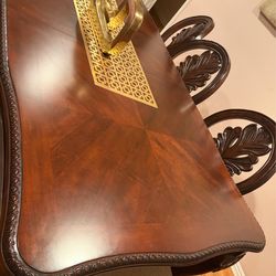 Brown wooden dining set