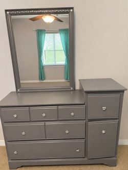 Purple Dresser with Mirror – Solid and Functional