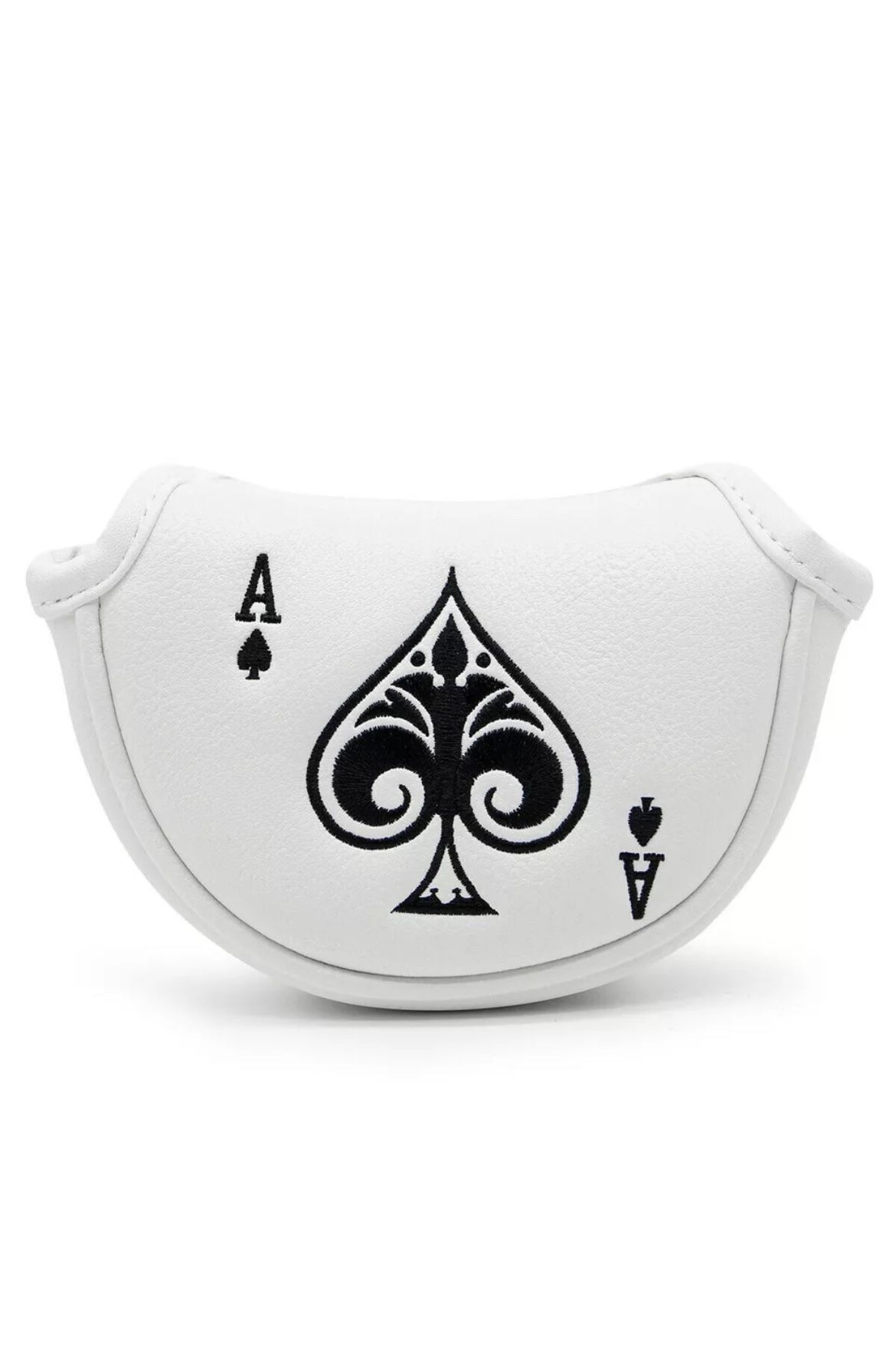 Half Mallet Putter Cover White W/ Spade Design