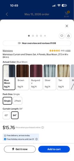 Curtain 2 sets