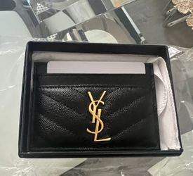 Black quilted cow leather wallet