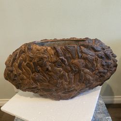 Wood Carved Vase