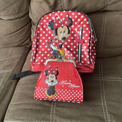 Disney Minnie Mouse Backpack And Purse. 