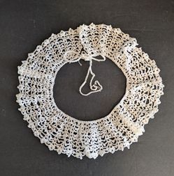 Handmade White Crochet Lace Collar Accessory 18 Length 3 Width