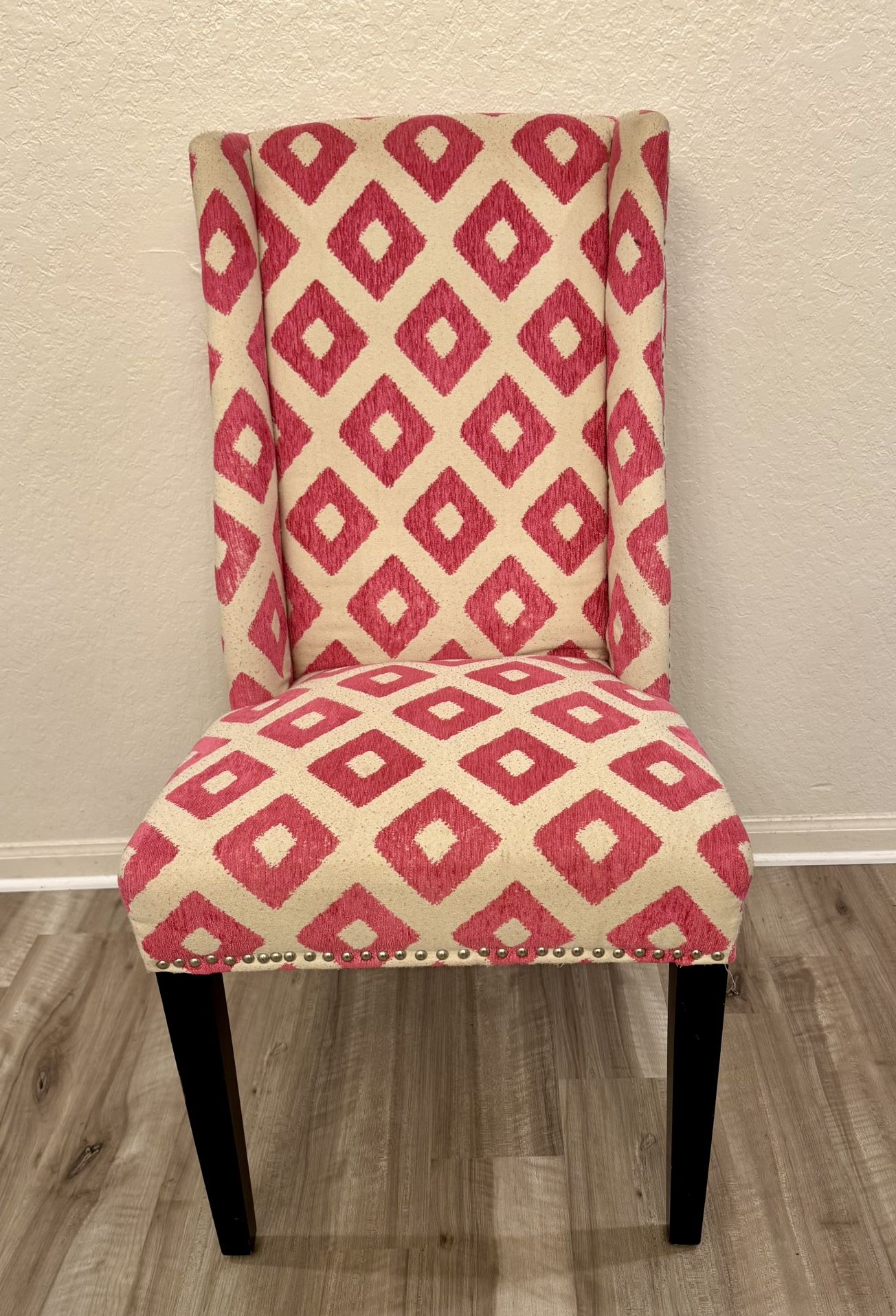 Pink And White Accent Chair
