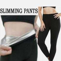 SIZE L. NEW Sweat sauna women's body shaping pants hot neoprene waist training tight pants