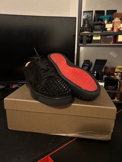 Christian Louboutin Black Spiked Low-Top Sneakers