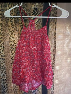 A Nice Women's Red Spaghetti Strap Top w/ Flowers