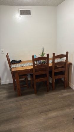 Wooden Dining Table with 3 Chairs