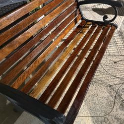Refinished And Repainted Heavy Antique Bench!!