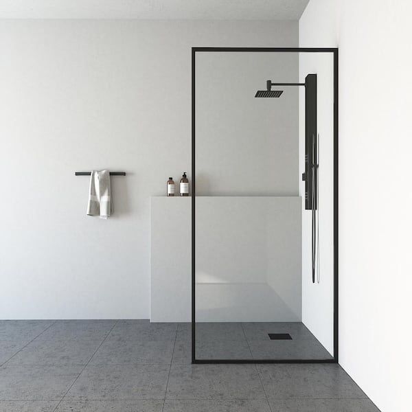 Fixed Shower Door 34 in. W x 74 in 3/8 in. (10mm) Clear Glass BRAND NEW IN BOX Retail $479