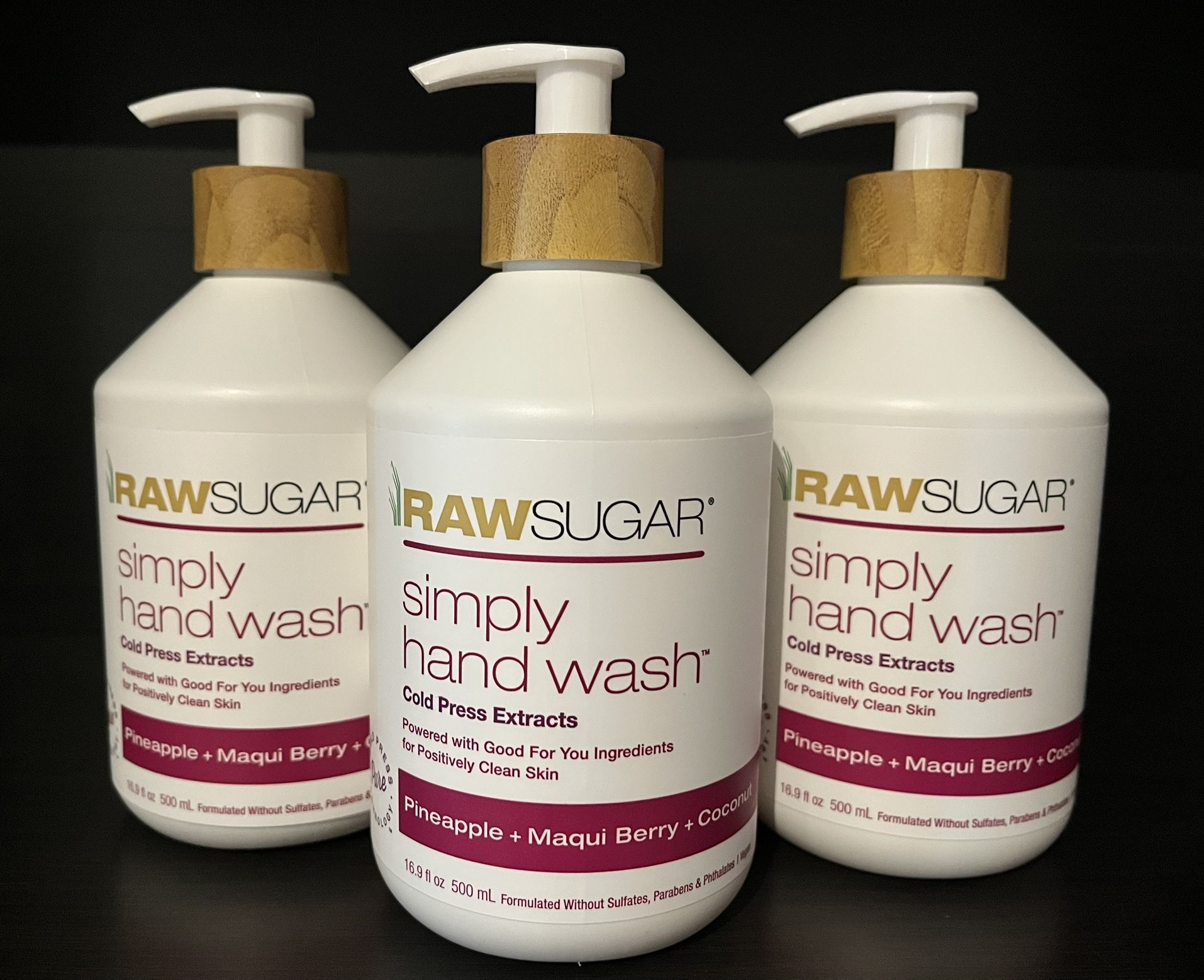 NOW $11.99 ➡️ (PACK OF 3) RAW SUGAR HAND SOAPS 16.9 OZ